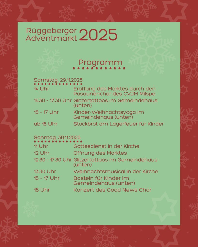 Programm Rüggeberger Adventmarkt
